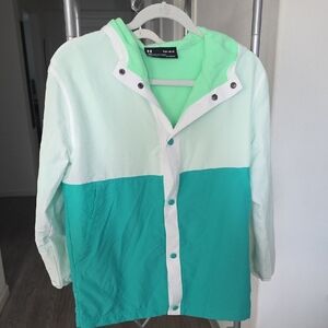 Under Armour Teal and White Hooded Jacket